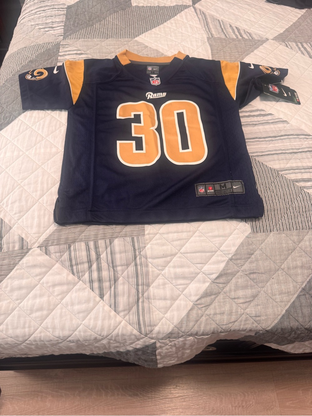 NFL Youth Rams #30 (Gurley) Navy & Gold Jersey